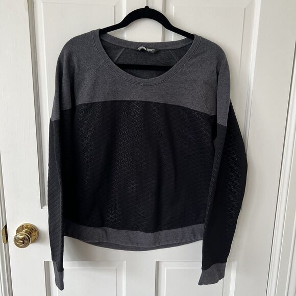 The North Face Recover Up Quilted Gray & Black Sweater Sweatshirt Size Large - Picture 1 of 11